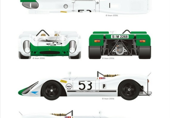 Drawings of the car are Porsche 908 (1969) (Porsche 908 (1969))